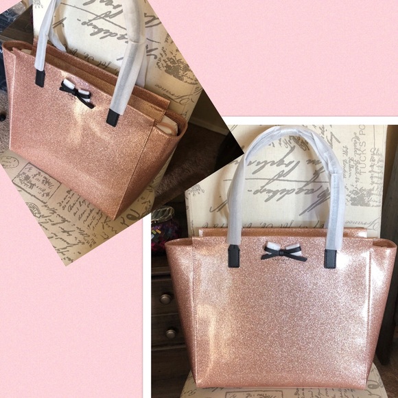 ✨KATE SPADE✨LAST 1! Rosegold Glitter Tote NEW! - Picture 2 of 8